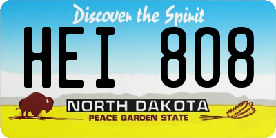 ND license plate HEI808