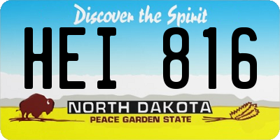 ND license plate HEI816