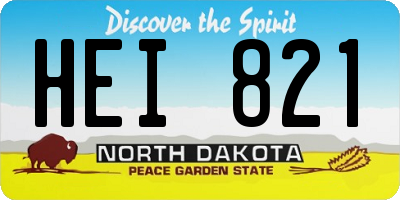 ND license plate HEI821