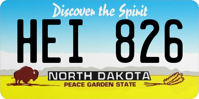 ND license plate HEI826