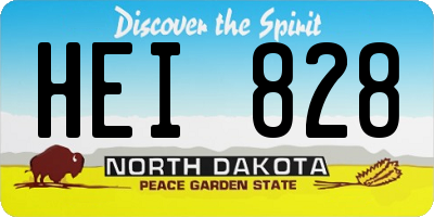 ND license plate HEI828