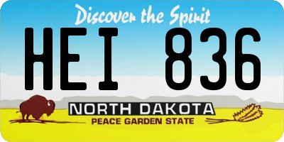ND license plate HEI836