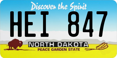 ND license plate HEI847