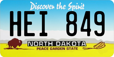 ND license plate HEI849
