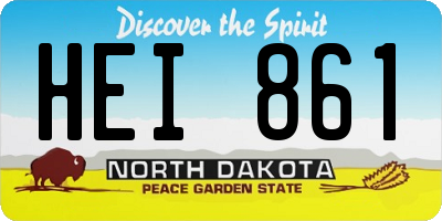 ND license plate HEI861