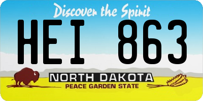 ND license plate HEI863