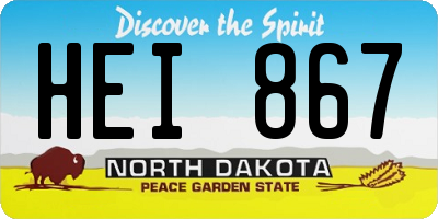 ND license plate HEI867
