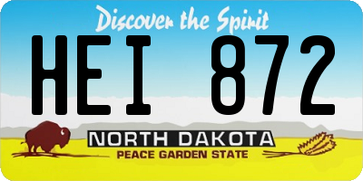 ND license plate HEI872