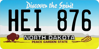 ND license plate HEI876