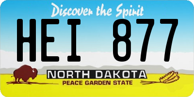 ND license plate HEI877