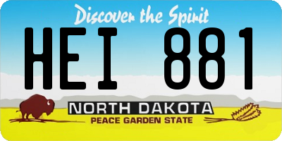 ND license plate HEI881