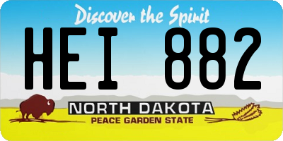 ND license plate HEI882