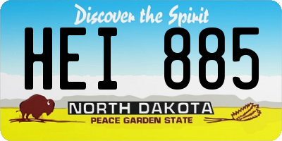 ND license plate HEI885