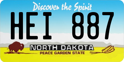 ND license plate HEI887
