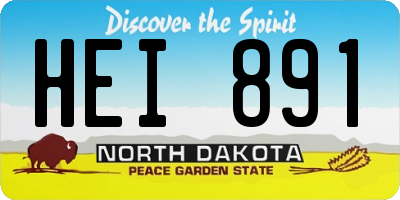 ND license plate HEI891