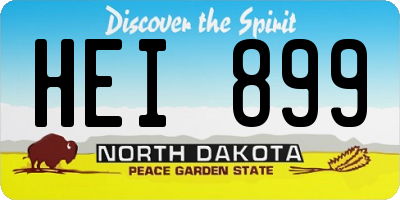 ND license plate HEI899