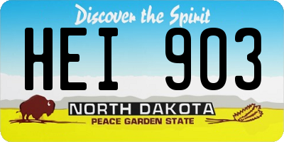 ND license plate HEI903