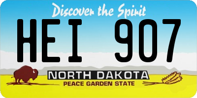 ND license plate HEI907