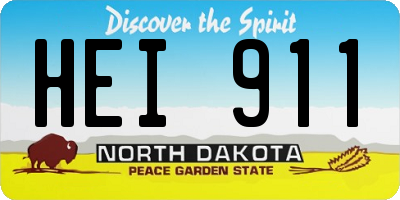 ND license plate HEI911