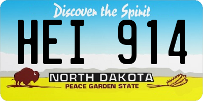ND license plate HEI914