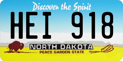 ND license plate HEI918