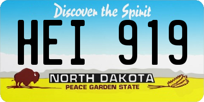 ND license plate HEI919