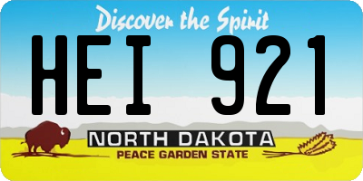 ND license plate HEI921