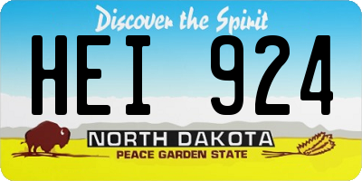 ND license plate HEI924