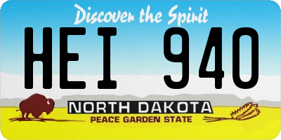 ND license plate HEI940