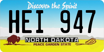 ND license plate HEI947