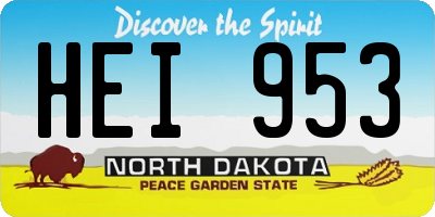 ND license plate HEI953