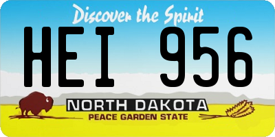 ND license plate HEI956
