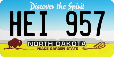 ND license plate HEI957
