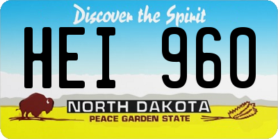 ND license plate HEI960