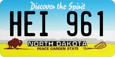 ND license plate HEI961
