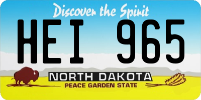 ND license plate HEI965
