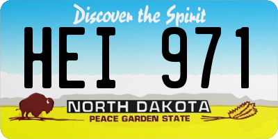 ND license plate HEI971