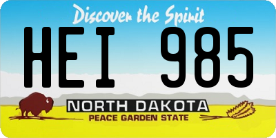 ND license plate HEI985