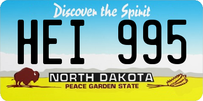 ND license plate HEI995