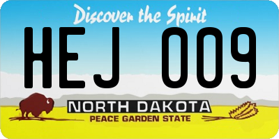 ND license plate HEJ009