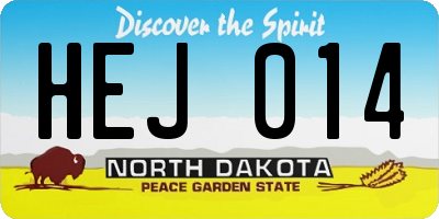 ND license plate HEJ014