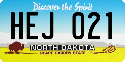 ND license plate HEJ021