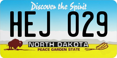 ND license plate HEJ029