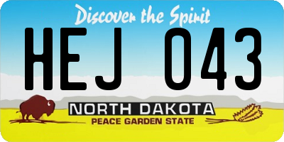 ND license plate HEJ043