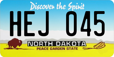 ND license plate HEJ045