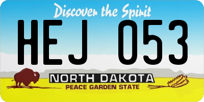 ND license plate HEJ053