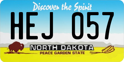 ND license plate HEJ057