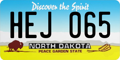 ND license plate HEJ065