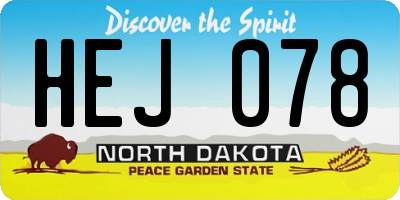 ND license plate HEJ078