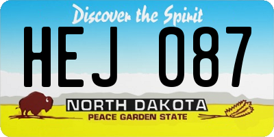 ND license plate HEJ087